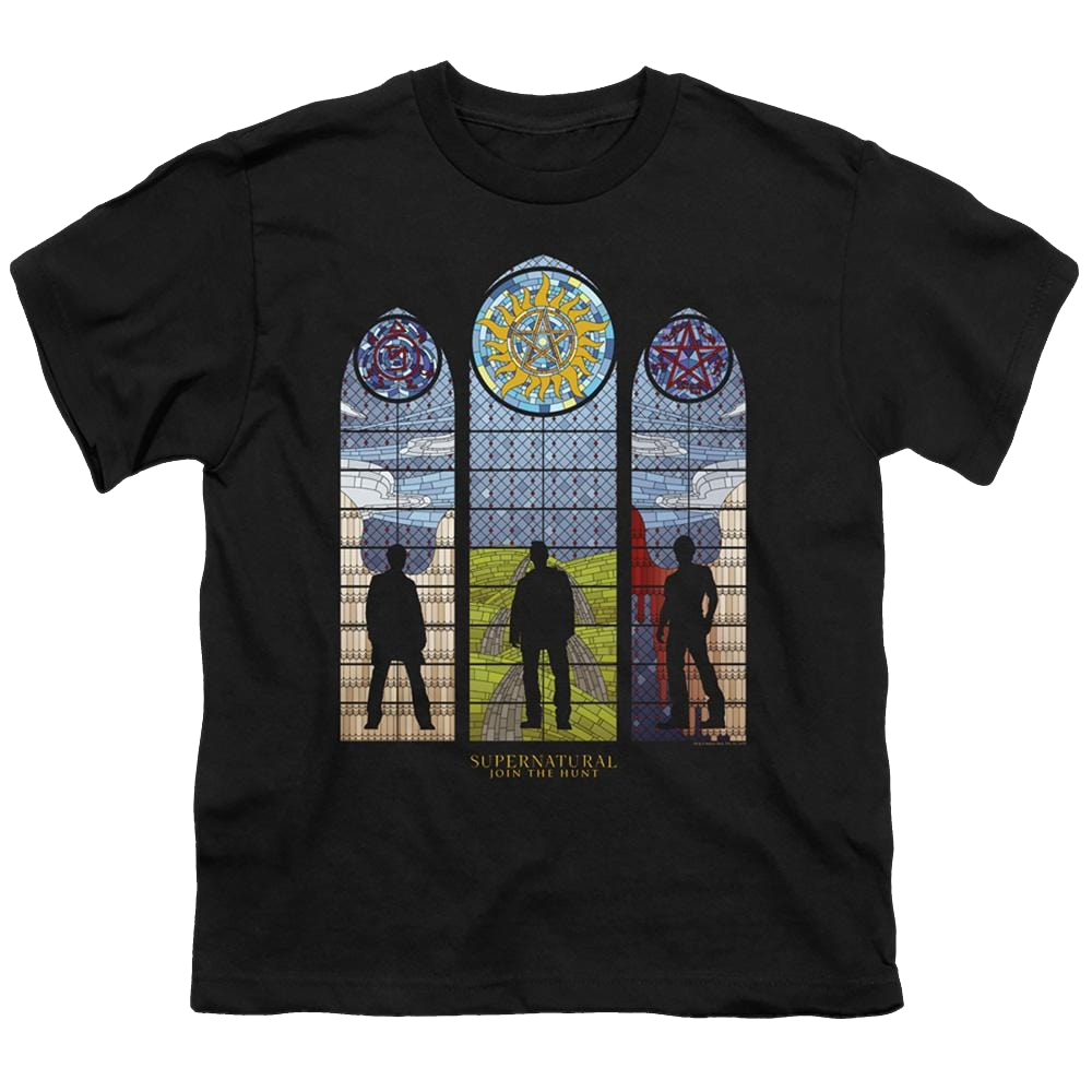 Supernatural Stained Glass - Youth T-Shirt Youth T-Shirt (Ages 8-12) Supernatural   