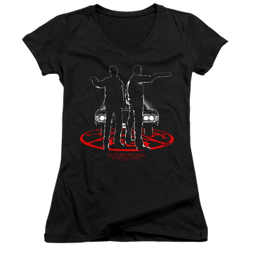 Supernatural Silhouettes - Juniors V-Neck T-Shirt Juniors V-Neck T-Shirt Supernatural   
