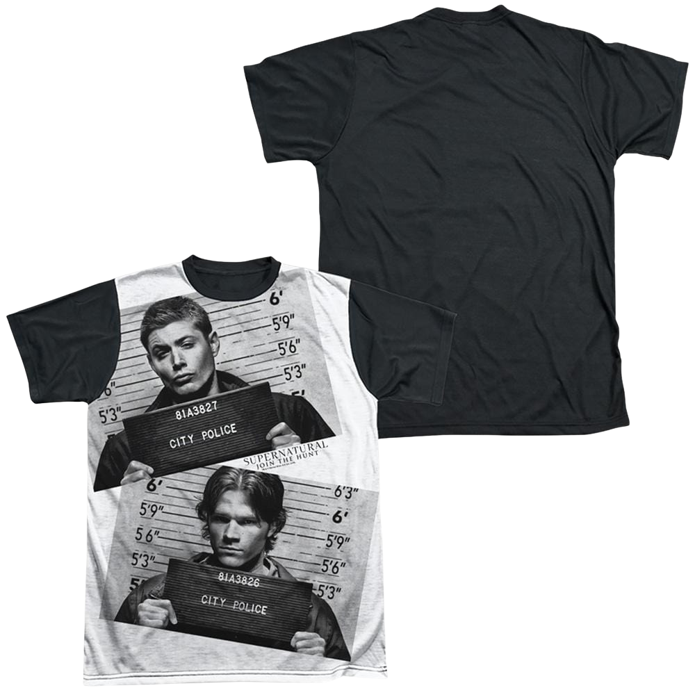 Supernatural Mug Shots - Men's Black Back T-Shirt Men's Black Back T-Shirt Supernatural   