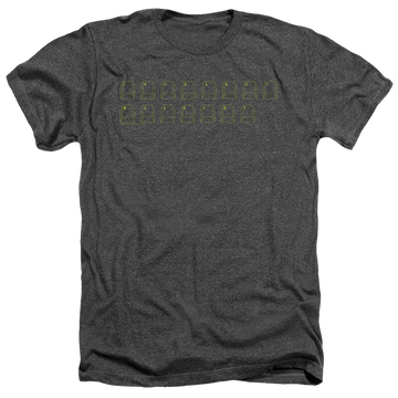 Charcoal men's heather t-shirt with Big Bang Theory Intranet Machine graphic