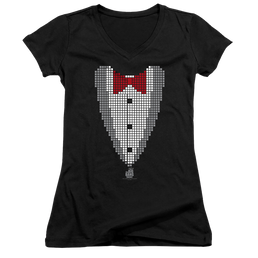 Big Bang Theory, The Pixelated Tux - Juniors V-Neck T-Shirt Juniors V-Neck T-Shirt Big Bang Theory   