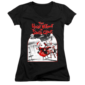 Year Without A Santa Claus, The Santa Poster - Juniors V-Neck T-Shirt Juniors V-Neck T-Shirt Year Without a Santa Claus   