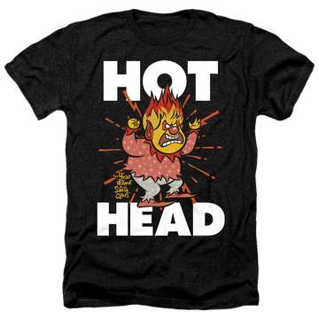 Charcoal men's heather t-shirt with Year Without a Santa Claus Hot Head graphic