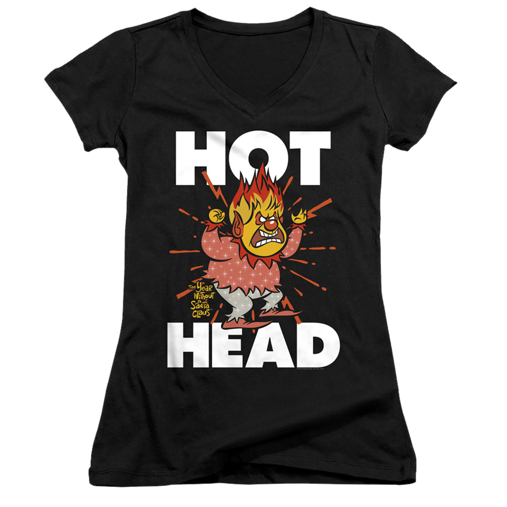 Year Without A Santa Claus, The Hot Head - Juniors V-Neck T-Shirt Juniors V-Neck T-Shirt Year Without a Santa Claus   