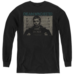 Supernatural Dean Mug Shot - Youth Long Sleeve T-Shirt Youth Long Sleeve T-Shirt Supernatural   