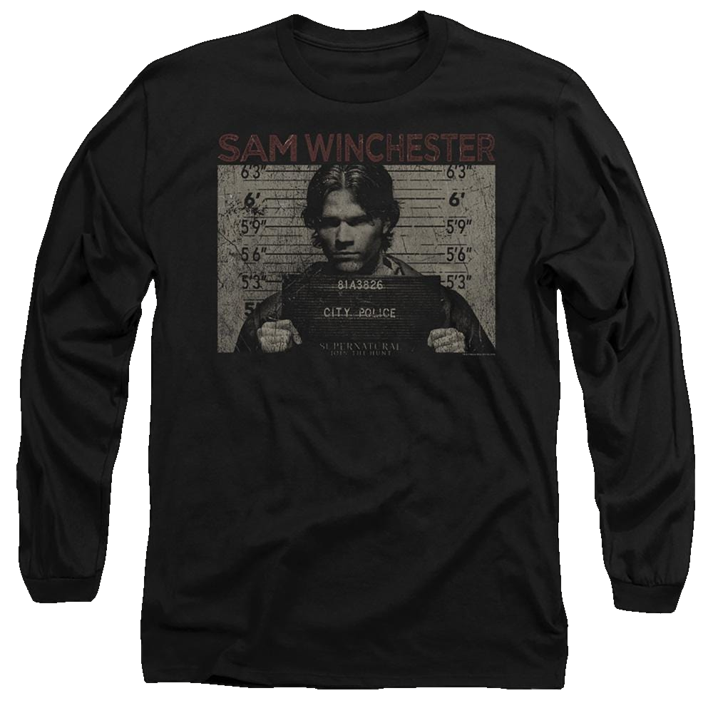 Supernatural Sam Mug Shot - Men's Long Sleeve T-Shirt Men's Long Sleeve T-Shirt Supernatural   