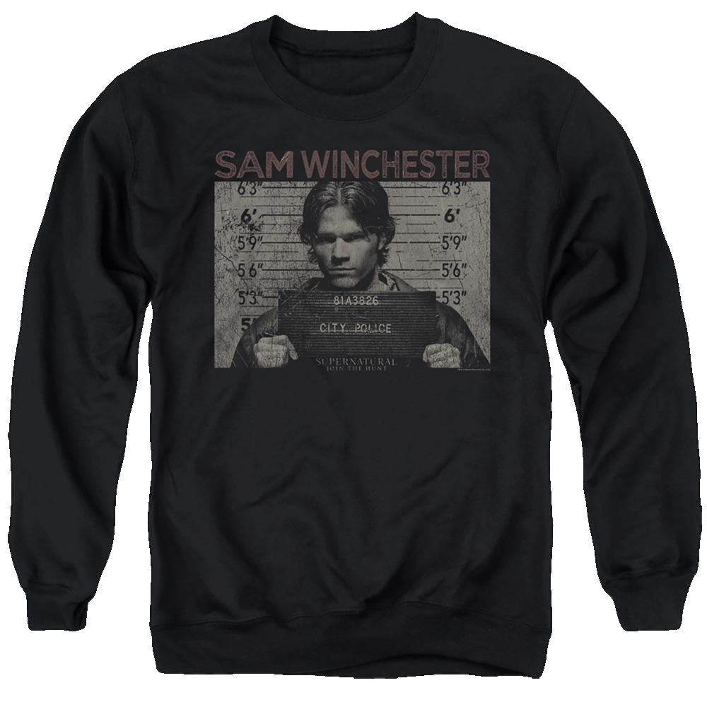 Supernatural Sam Mug Shot - Men's Crewneck Sweatshirt Men's Crewneck Sweatshirt Supernatural   