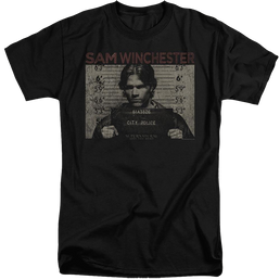 Supernatural Sam Mug Shot - Men's Tall Fit T-Shirt Men's Tall Fit T-Shirt Supernatural   