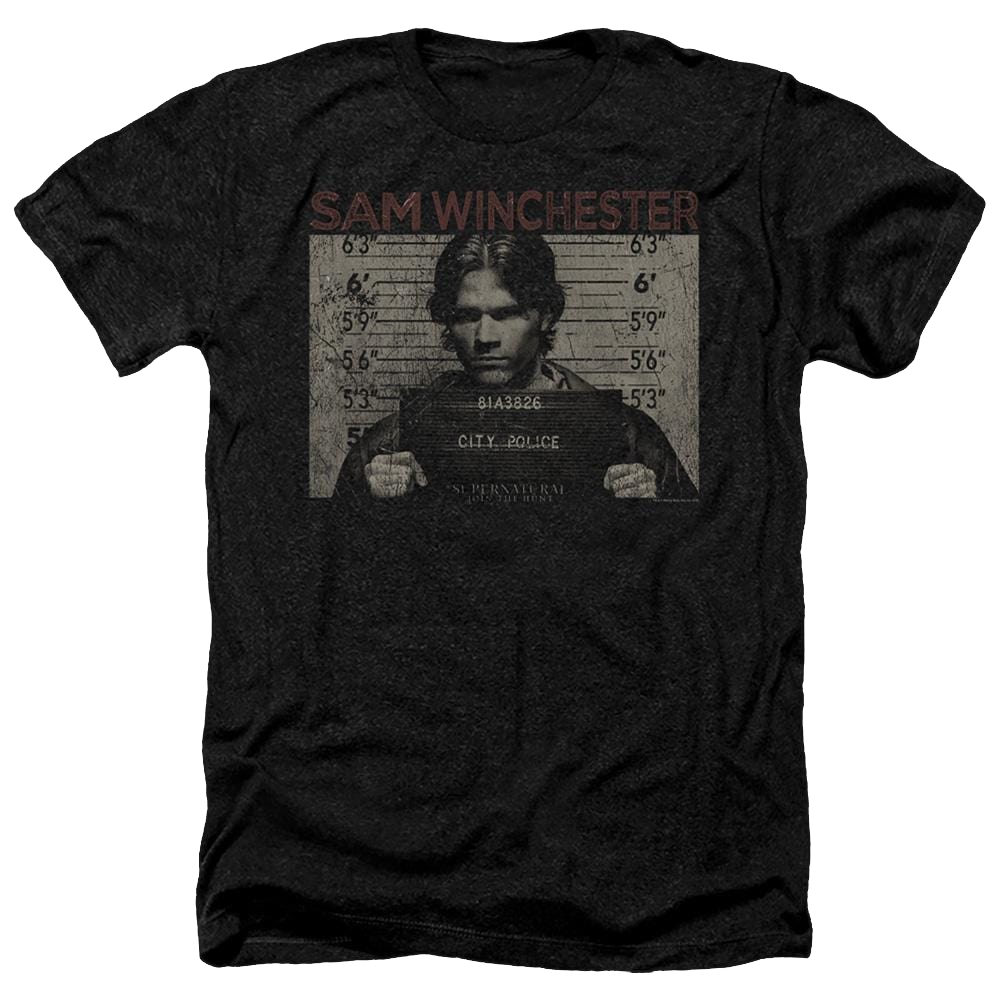 Supernatural Sam Mug Shot - Men's Heather T-Shirt Men's Heather T-Shirt Supernatural   