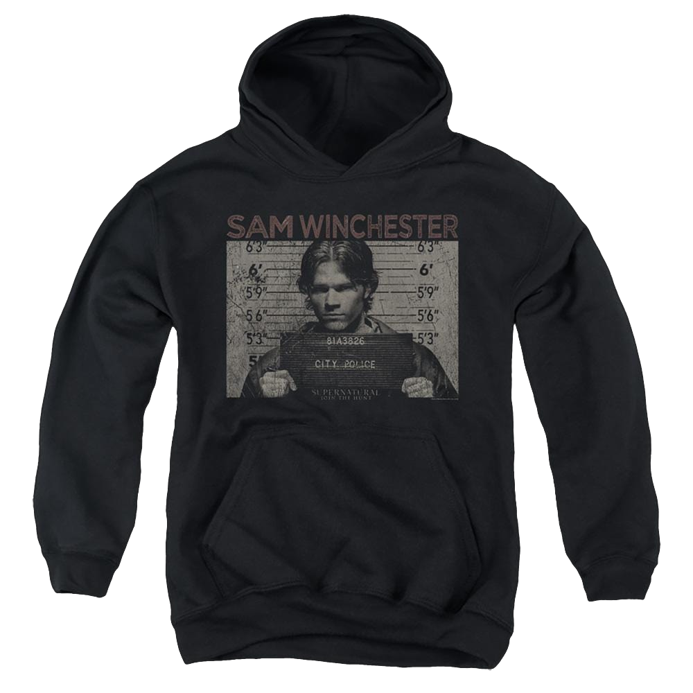 Supernatural Sam Mug Shot - Youth Hoodie Youth Hoodie (Ages 8-12) Supernatural   