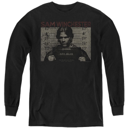 Supernatural Sam Mug Shot - Youth Long Sleeve T-Shirt Youth Long Sleeve T-Shirt Supernatural   