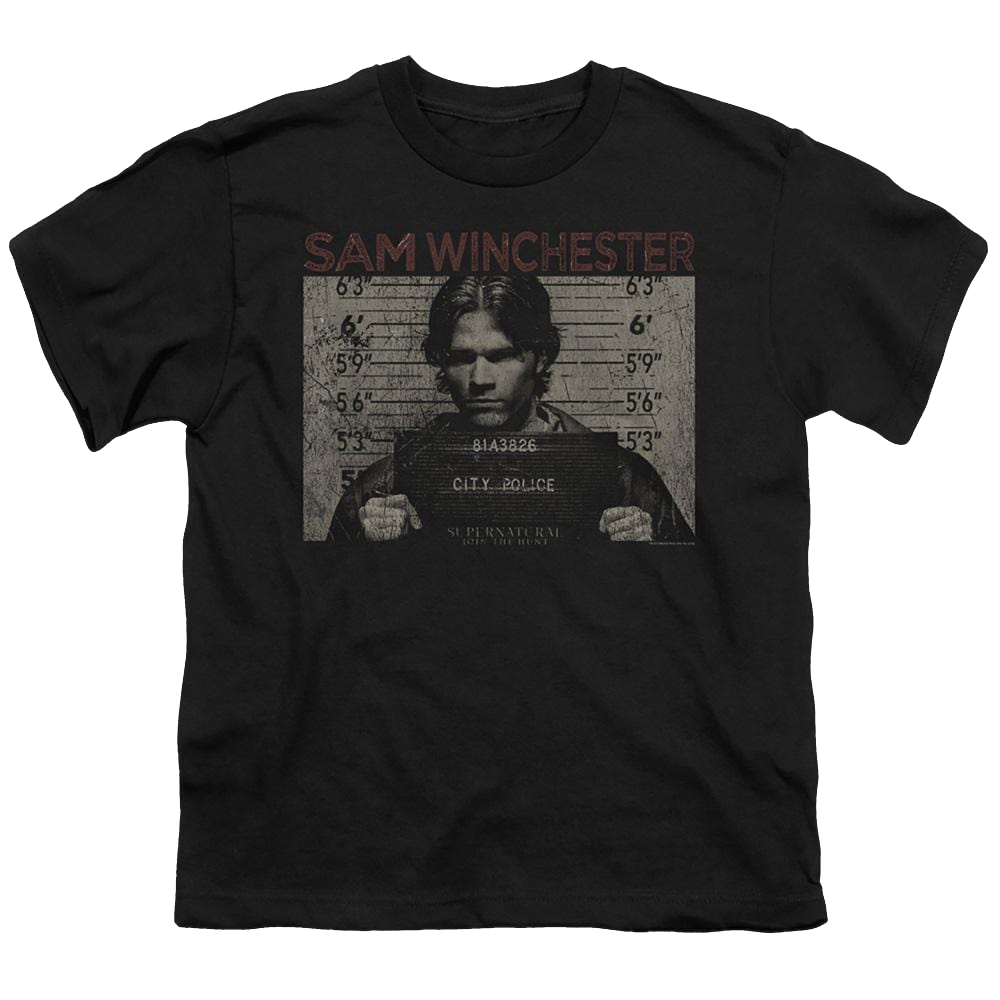Supernatural Sam Mug Shot - Youth T-Shirt Youth T-Shirt (Ages 8-12) Supernatural   