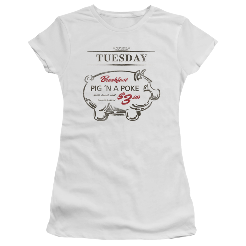 Supernatural Pig N Poke - Juniors T-Shirt Juniors T-Shirt Supernatural   