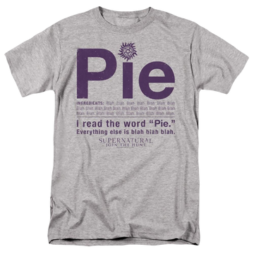 Athletic heather men's regular fit t-shirt with Supernatural Pie graphic