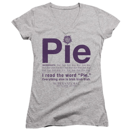Supernatural Pie - Juniors V-Neck T-Shirt Juniors V-Neck T-Shirt Supernatural   