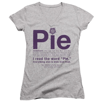 Supernatural Pie - Juniors V-Neck T-Shirt Juniors V-Neck T-Shirt Supernatural   