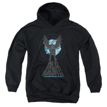 Black youth hoodie for ages 8 to 12 with Supernatural Hey Ass Butt graphic
