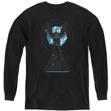 Black youth long sleeve t-shirt with Supernatural Hey Ass Butt graphic