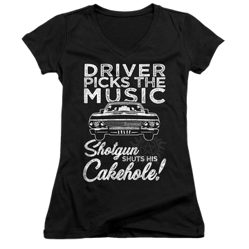 Supernatural Driver Picks Music - Juniors V-Neck T-Shirt Juniors V-Neck T-Shirt Supernatural   