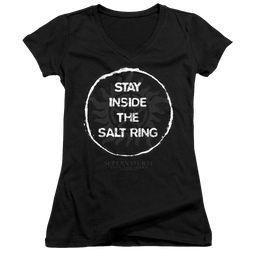 Supernatural Stay Inside The Salt Ring - Juniors V-Neck T-Shirt Juniors V-Neck T-Shirt Supernatural   