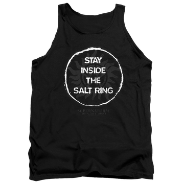 Black men's tank with Supernatural Stay Inside The Salt Ring graphic