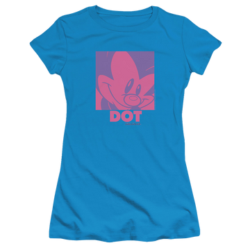 Turquoise juniors t-shirt with Animaniacs Pop Dot graphic