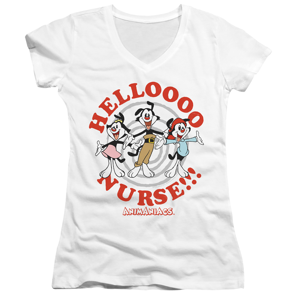 Animaniacs Hello Nurse - Juniors V-Neck T-Shirt Juniors V-Neck T-Shirt Animaniacs   
