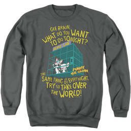 Pinky And The Brain The World - Men's Crewneck Sweatshirt Men's Crewneck Sweatshirt Pinky and The Brain   