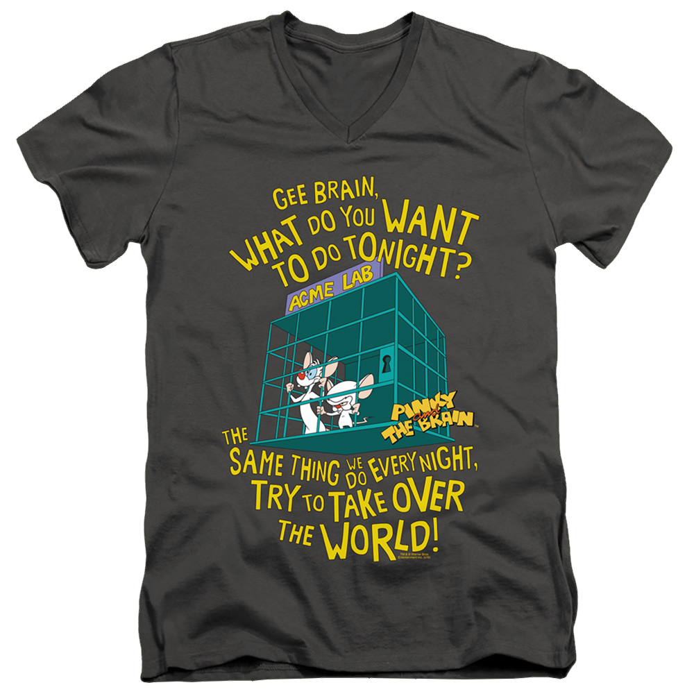 Pinky And The Brain The World - Men's V-Neck T-Shirt Men's V-Neck T-Shirt Pinky and The Brain   