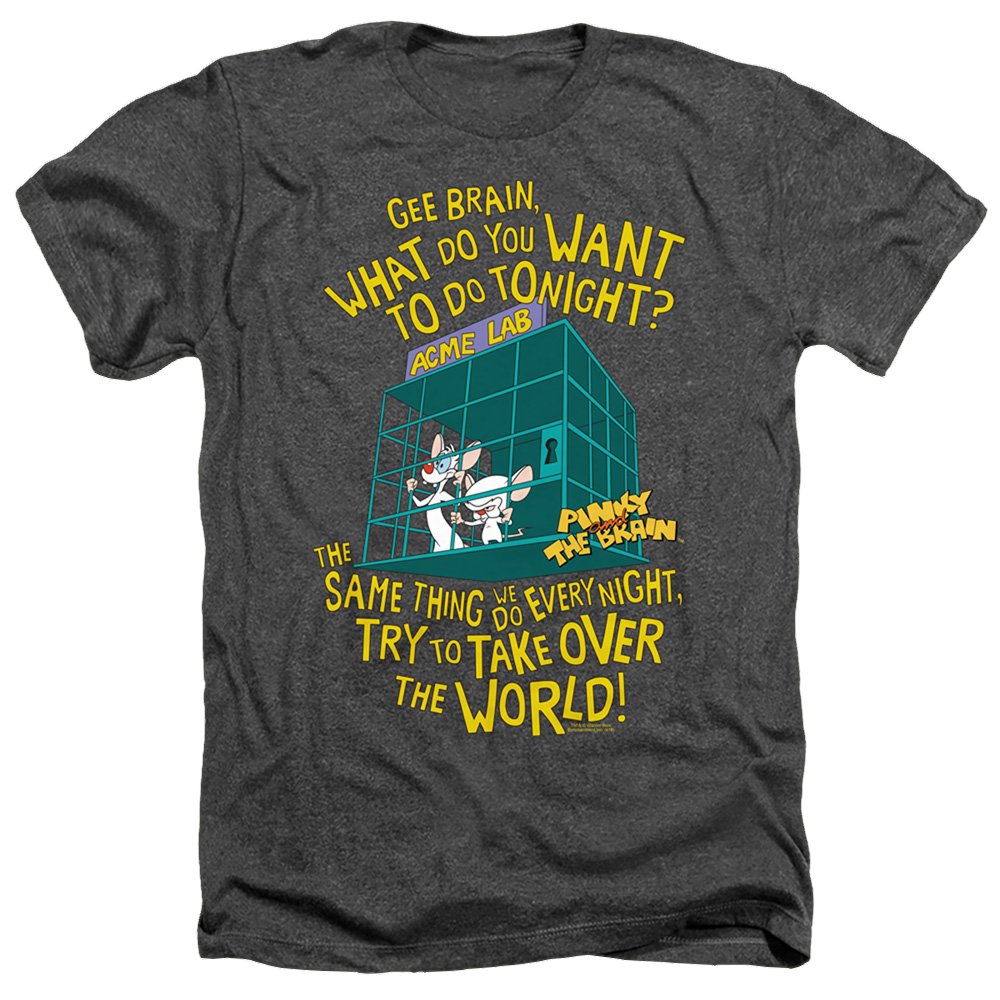 Pinky And The Brain The World - Men's Heather T-Shirt Men's Heather T-Shirt Pinky and The Brain   