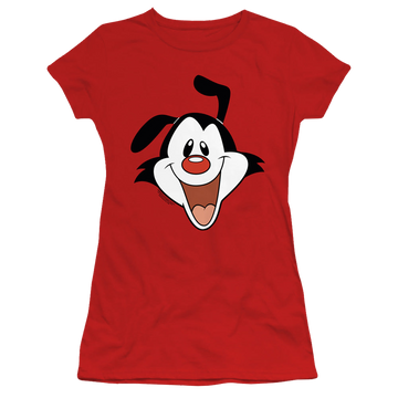 Red juniors t-shirt with Animaniacs Yakko Head graphic