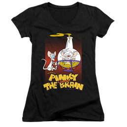 Pinky And The Brain Lab Flask - Juniors V-Neck T-Shirt Juniors V-Neck T-Shirt Pinky and The Brain   