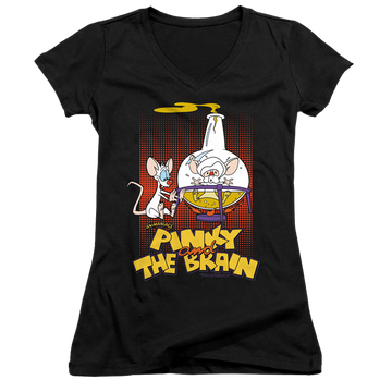 Pinky And The Brain Lab Flask - Juniors V-Neck T-Shirt Juniors V-Neck T-Shirt Pinky and The Brain   