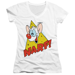 Pinky And The Brain Narf - Juniors V-Neck T-Shirt Juniors V-Neck T-Shirt Pinky and The Brain   