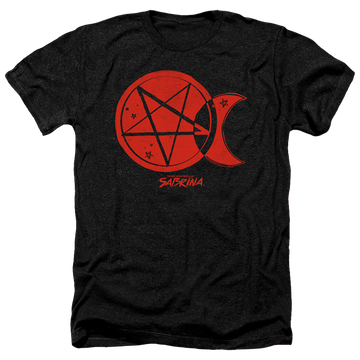 Charcoal men's heather t-shirt with Chilling Adventures of Sabrina Dark Moon graphic