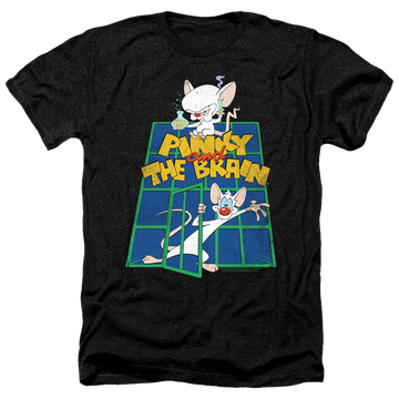 Charcoal men's heather t-shirt with Pinky and The Brain Ol Standard graphic