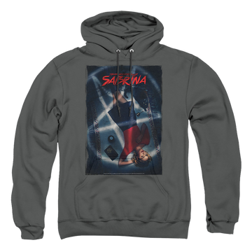 Charcoal pullover hoodie with Chilling Adventures of Sabrina Sabrina Key Art graphic