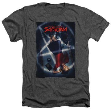 Charcoal men's heather t-shirt with Chilling Adventures of Sabrina Sabrina Key Art graphic