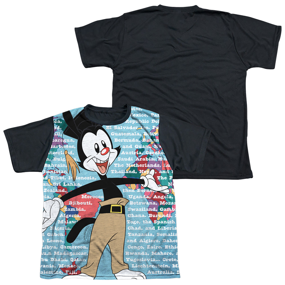 Animaniacs Yakko World - Youth Black Back T-Shirt Youth Black Back T-Shirt (Ages 8-12) Animaniacs   