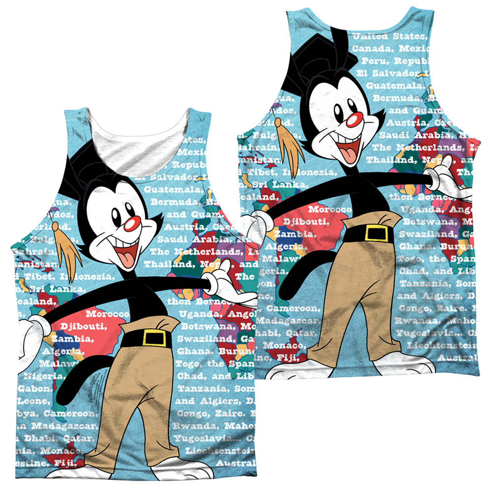 Animaniacs Yakko World (Front/Back Print) - Men's All Over Print Tank Top Men's All Over Print Tank Animaniacs   