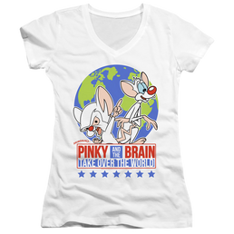 Pinky And The Brain Campaign - Juniors V-Neck T-Shirt Juniors V-Neck T-Shirt Pinky and The Brain   
