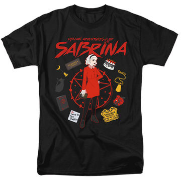Black men's regular fit t-shirt with Chilling Adventures of Sabrina Circle graphic