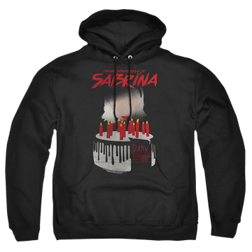 Black pullover hoodie with Chilling Adventures of Sabrina Dark Baptism graphic