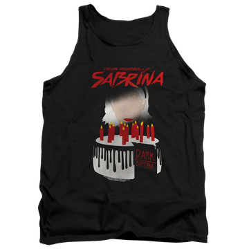 Black men's tank with Chilling Adventures of Sabrina Dark Baptism graphic
