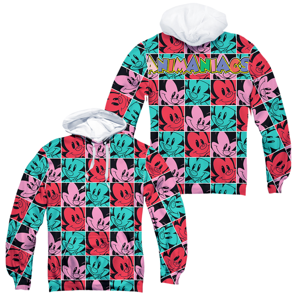 Animaniacs Squares (Front/Back Print) - All-Over Print Pullover Hoodie All-Over Print Pullover Hoodie Animaniacs   