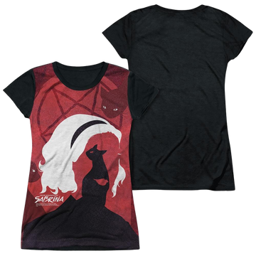 Chilling Adventures of Sabrina Cats juniors black back t-shirt
