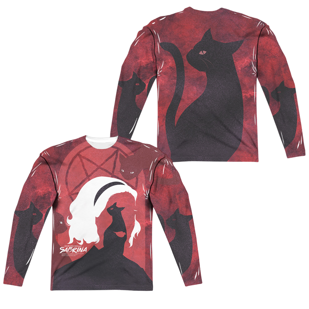 Chilling Adventures Of Sabrina Cats (Front/Back Print) - Men's All-Over Print Long Sleeve Men's All-Over Print Long Sleeve Chilling Adventures of Sabrina   