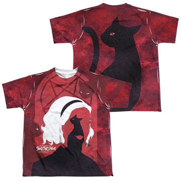 Chilling Adventures of Sabrina Cats youth all-over print t-shirt for ages 8 to 12