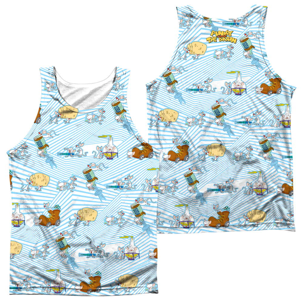 Pinky And The Brain Experiments (Front/Back Print) - Men's All Over Print Tank Top Men's All Over Print Tank Pinky and The Brain   