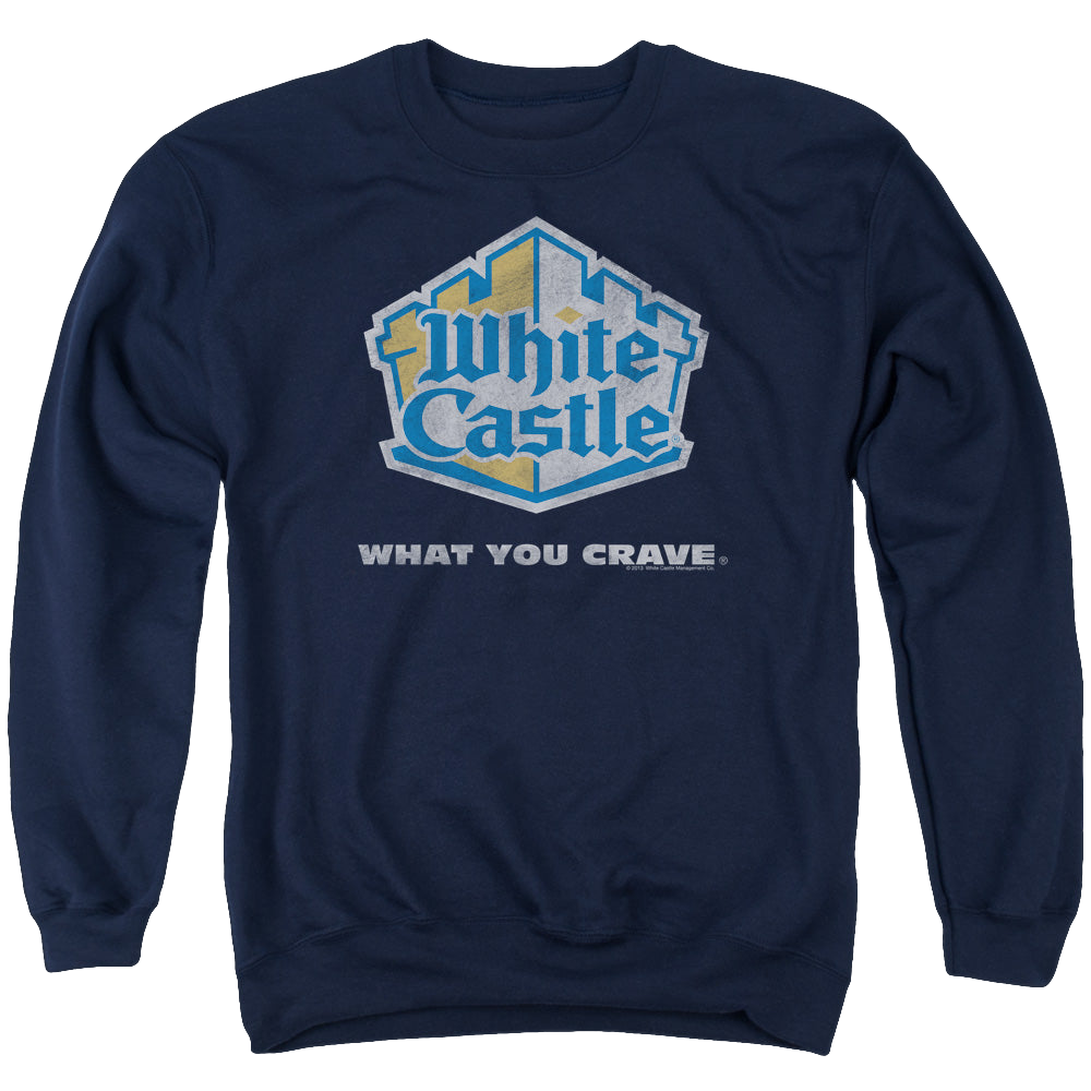 White Castle Distressed Logo - Men's Crewneck Sweatshirt Men's Crewneck Sweatshirt White Castle   